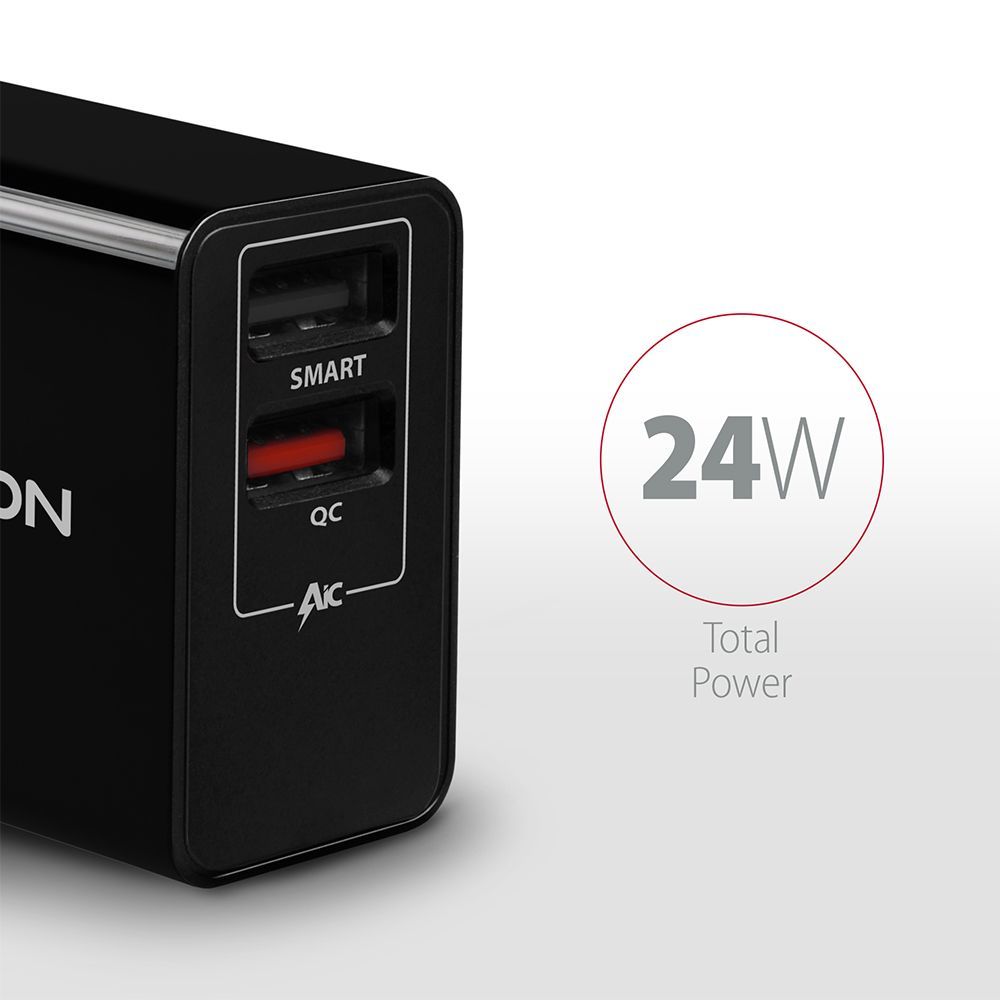 AXAGON ACU-QS24 QC3.0 + 5V-1.2A Wall Charger Black