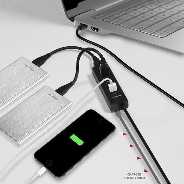 AXAGON HUE-S2B USB3.0 Charging Hub Black