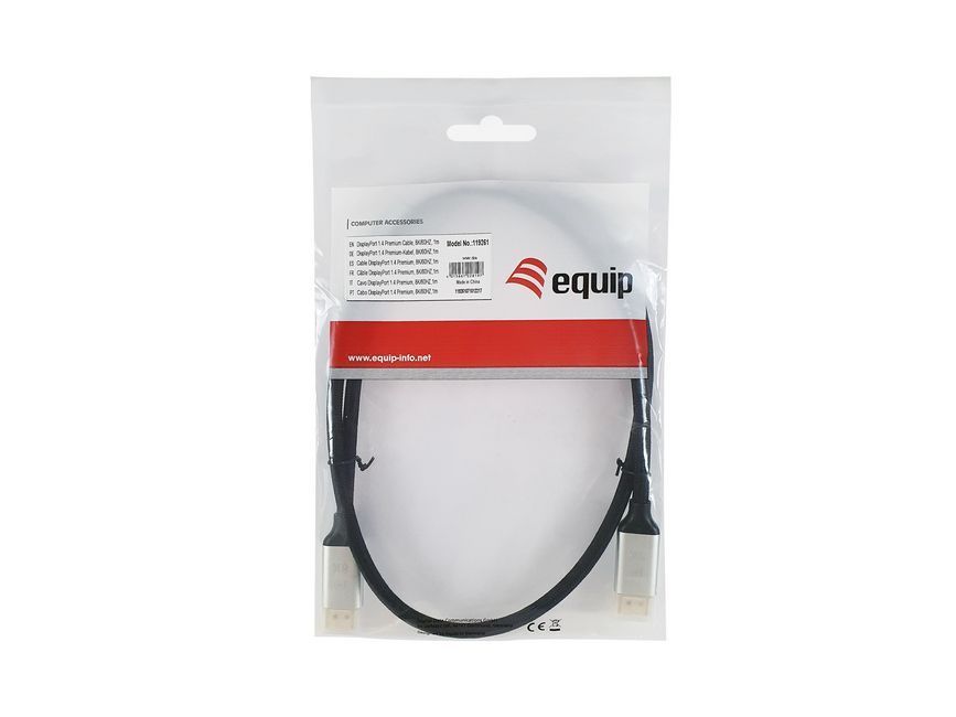 EQuip DisplayPort to DisplayPort 1.4 8K/60Hz Premium cable 3m Black