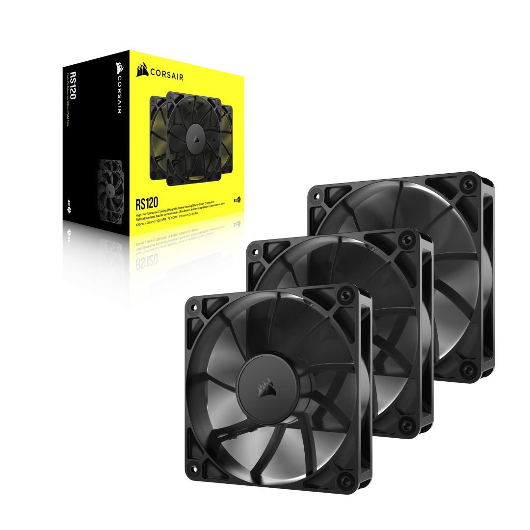 Corsair RS120 120mm PWM Fan (3-pack) Black