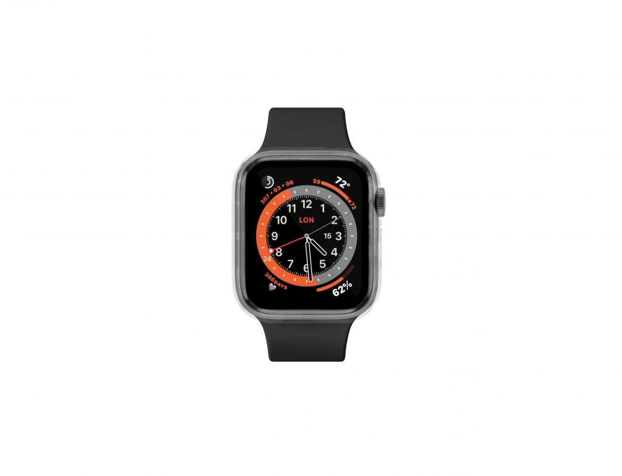 FIXED védőtok edzett üveggel Apple Watch 44mm órához, átlátszó