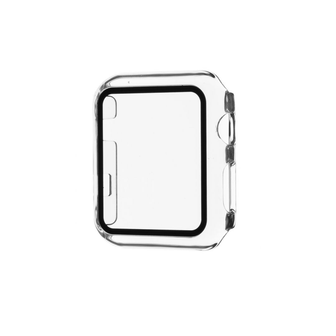 FIXED védőtok edzett üveggel Apple Watch 44mm órához, átlátszó