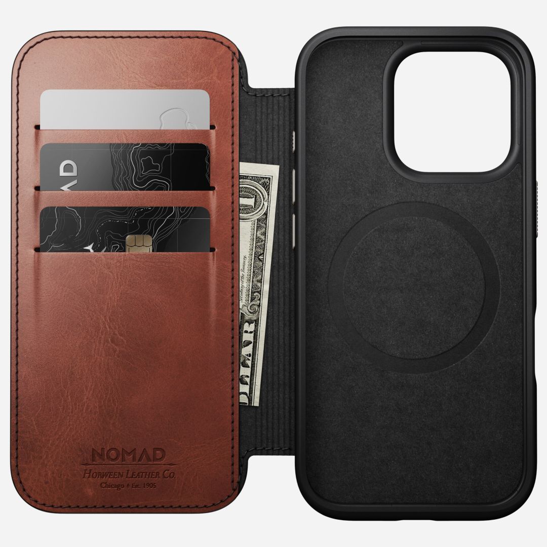 Nomad Leather Folio iPhone 16 Pro Olde Dublin