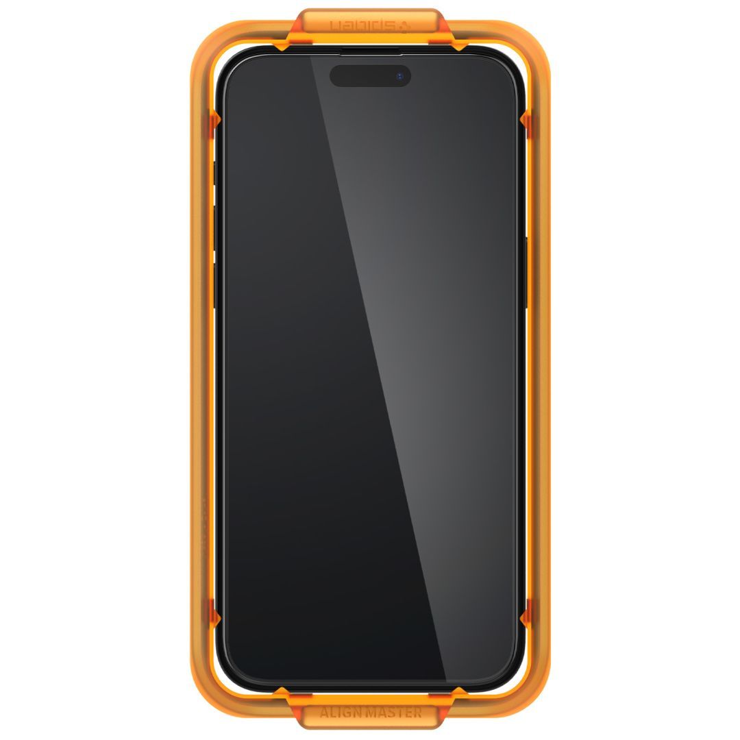 Spigen iPhone 15 Pro Screen Protector AlignMaster GLAS.tR FC Black (2 Pack)