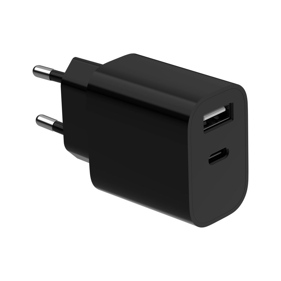 Gembird 2-Port Universal USB Charger A+C 2.4A Black