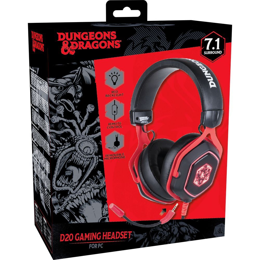 KONIX Dungeons & Dragons D20 Gaming Headset Black/Red