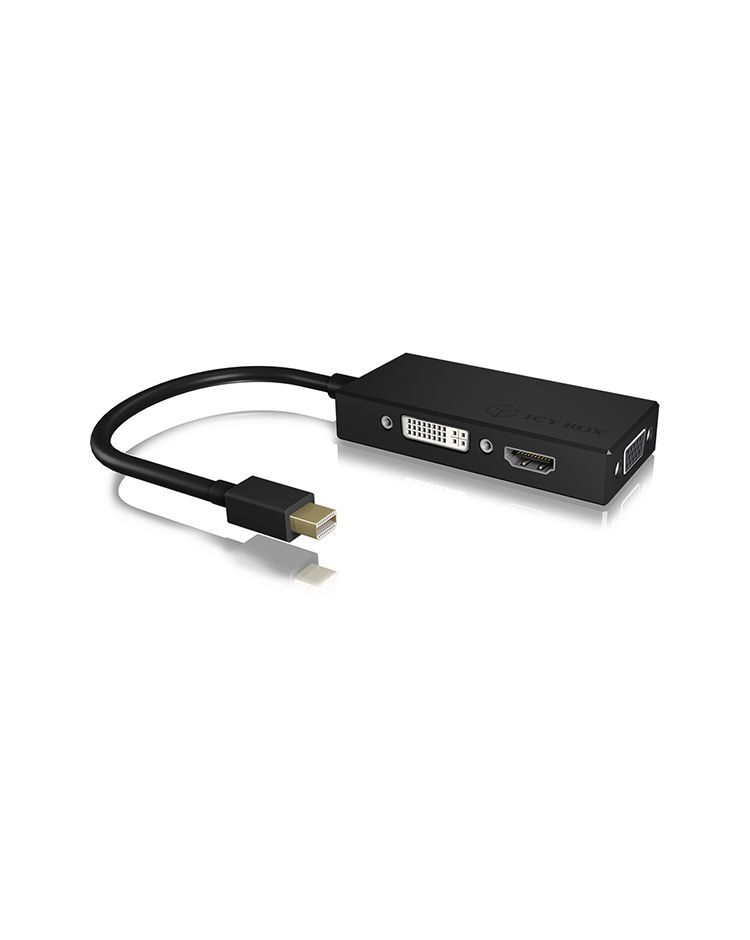 Raidsonic IcyBox IB-AC1032 3-in-1 MiniDisplayPort to HDMI / DVI-D / VGA adapter Black