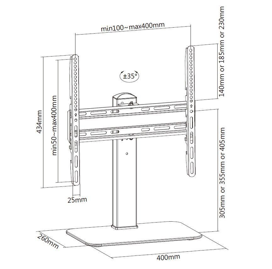 EQuip 32"-55" Universal TV Stands Black