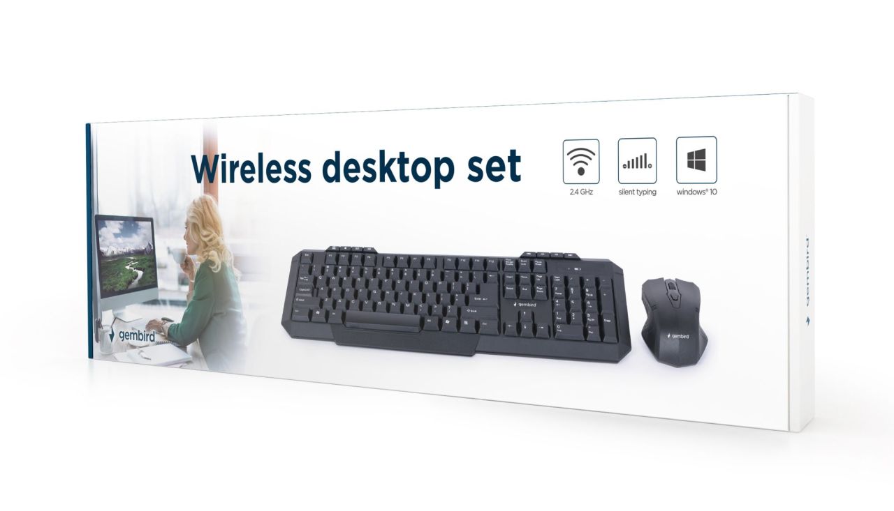 Gembird KBS-WM-02 Wireless Keyboard Combo Black US