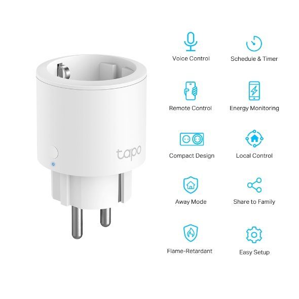 TP-Link Tapo P115 Mini Smart Wi-Fi Socket, Energy Monitoring (1PCS)