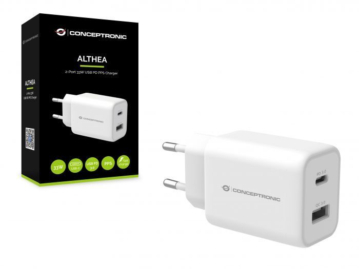 Conceptronic ALTHEA11W 2-Port 33W USB Charger White