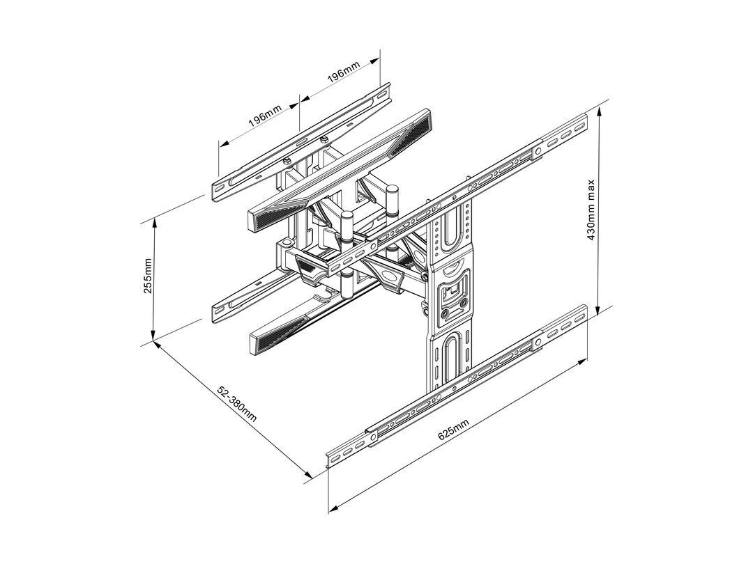 Multibrackets M VESA Flexarm L Full Motion Dual 40" - 75" Black