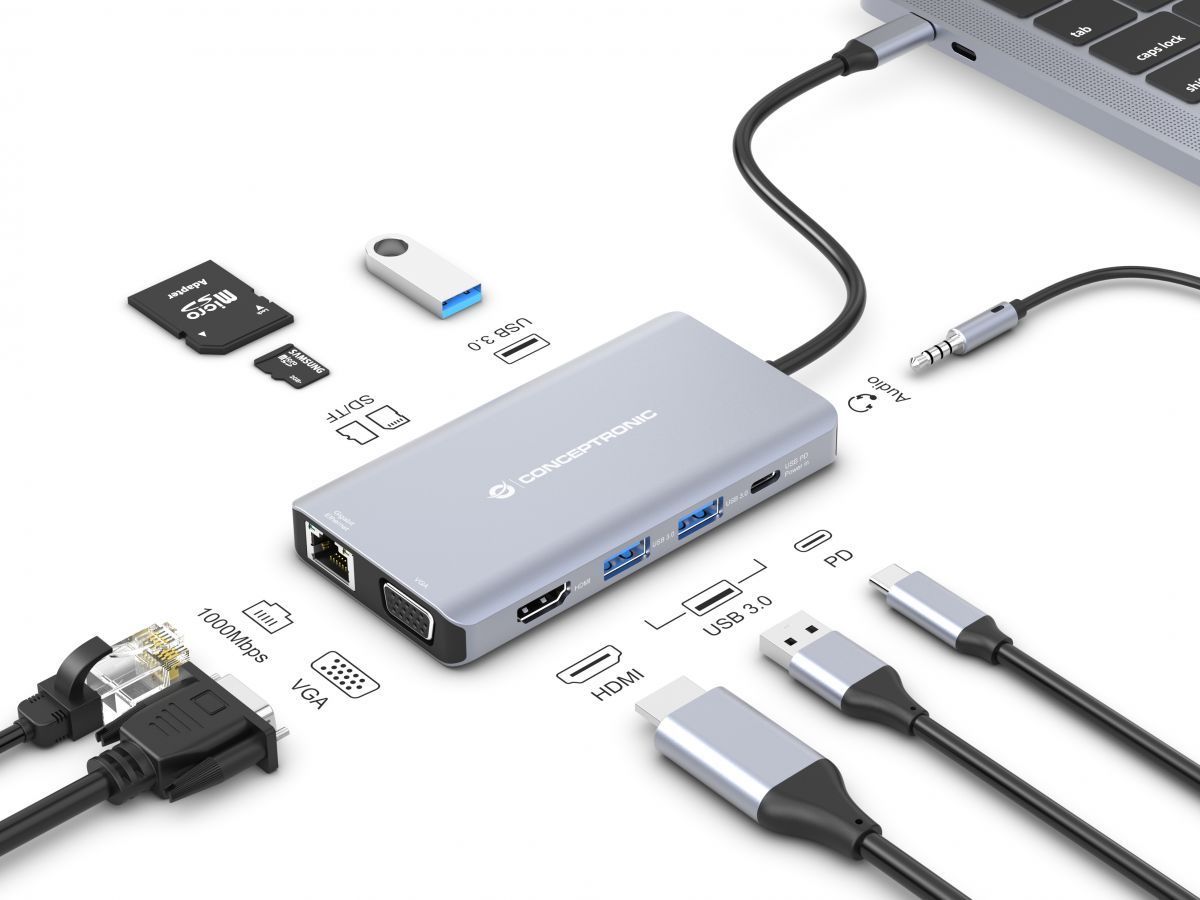 Conceptronic DONN20G Docking Station Grey