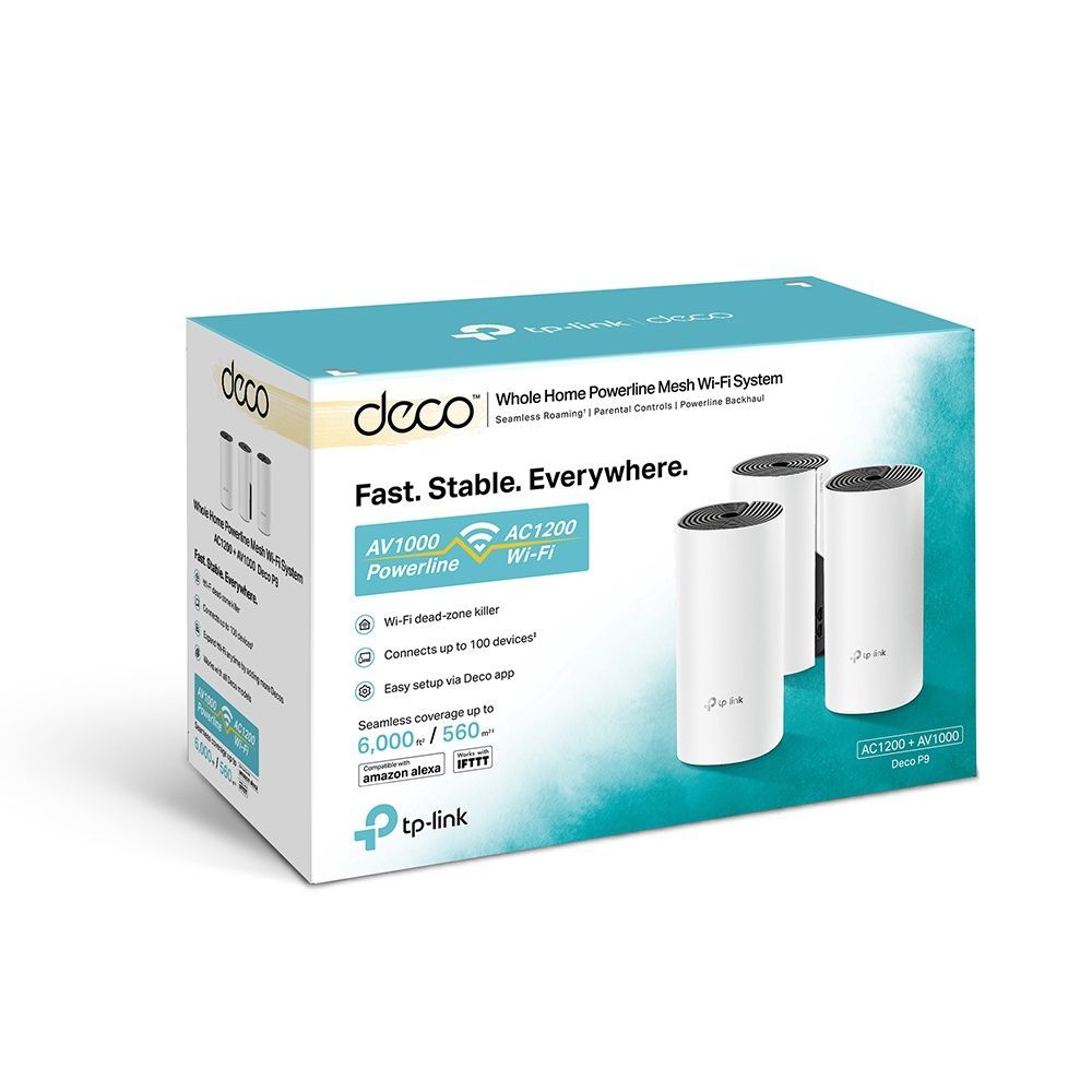 TP-Link Deco P9 AC1200 + AV1000 Whole Home Hybrid Mesh Wi-Fi System (3 pack)