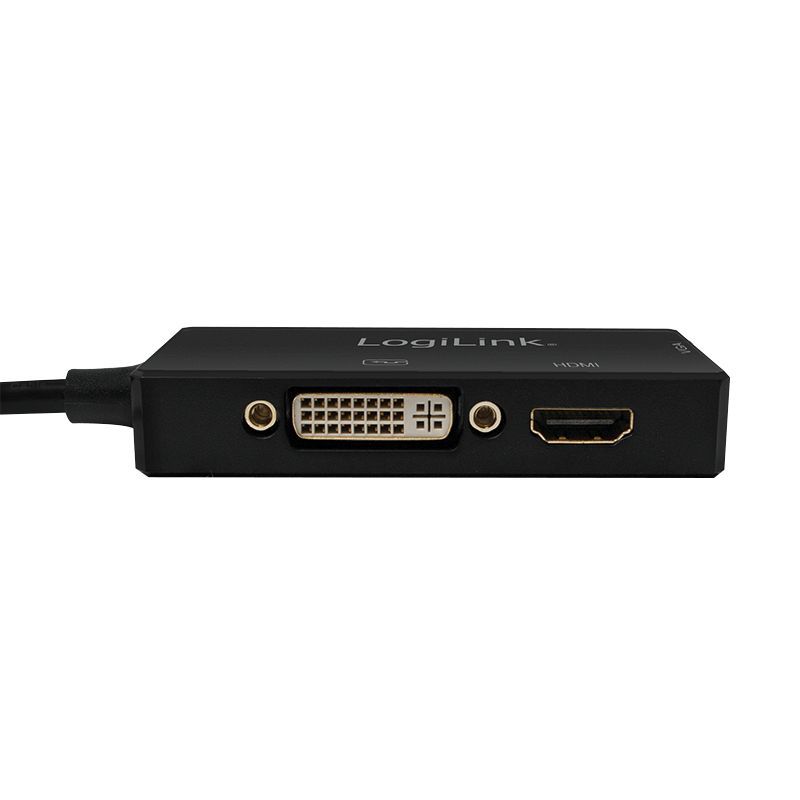 Logilink CV0109 4K DisplayPort to DVI/HDMI/VGA Converter Black