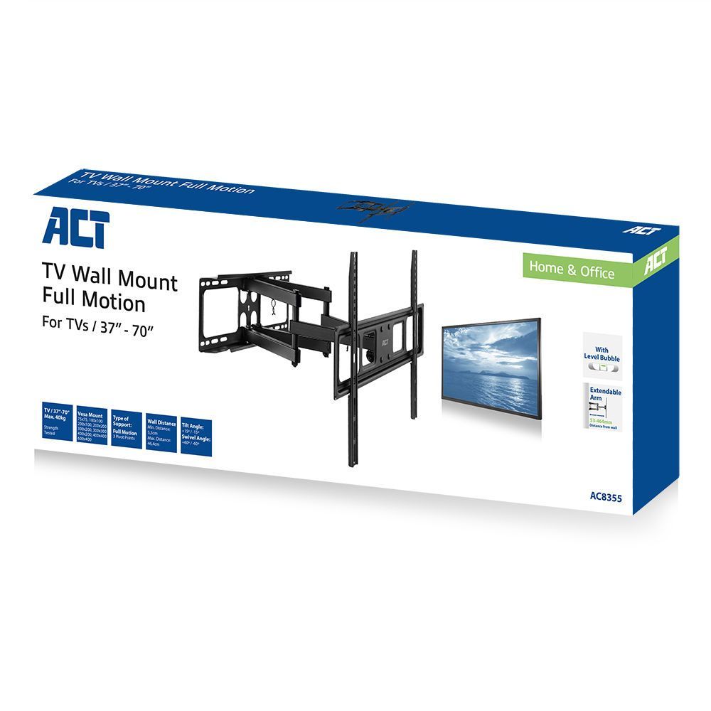 ACT Full Motion TV Wall Mount 37" to 70" VESA Black