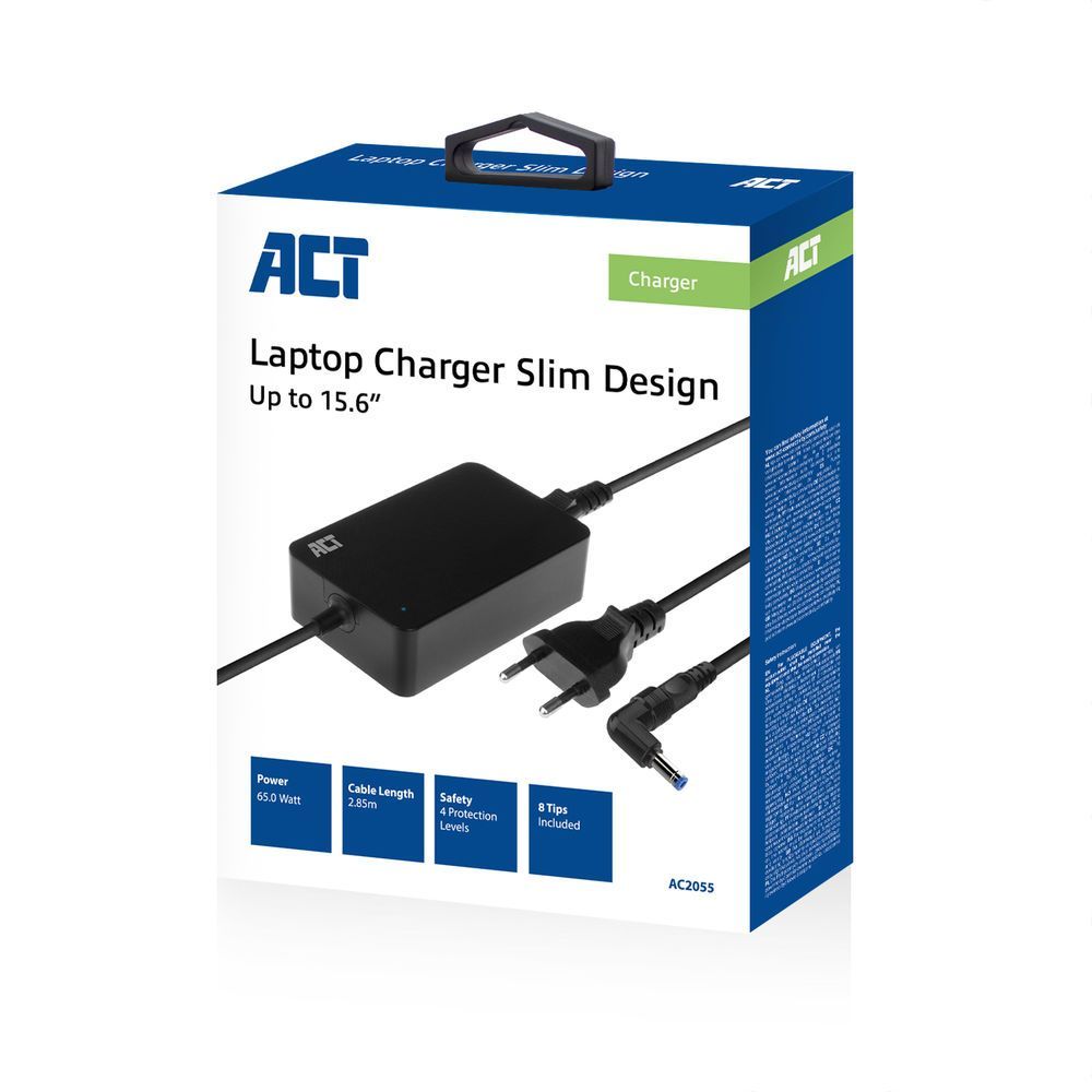 ACT AC2055 Laptop Charger Slim Design 65W