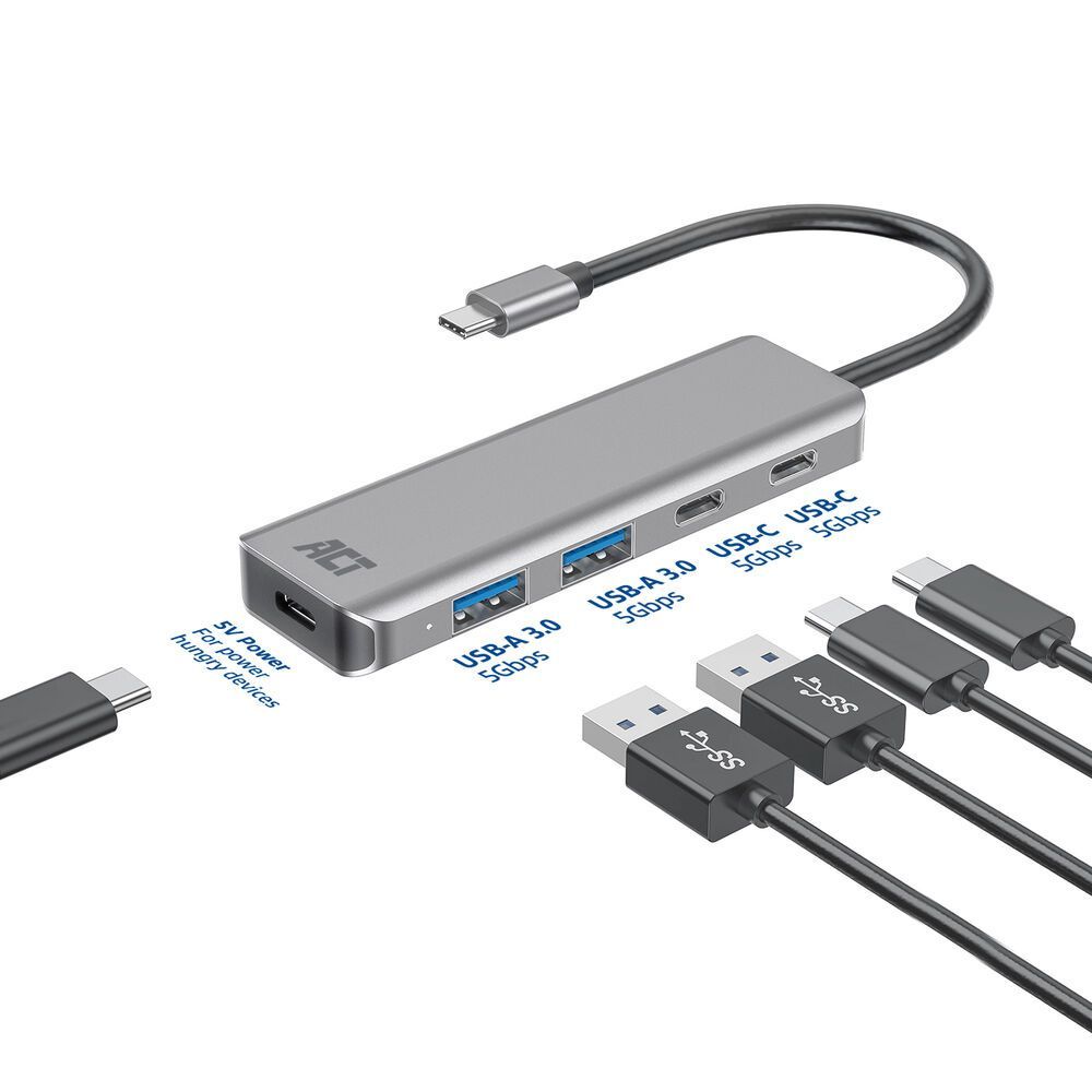 ACT AC7072 4-portos USB3.0 HUB Grey