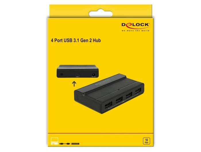 DeLock External USB 3.1 Hub 4 Port with 10 Gbps