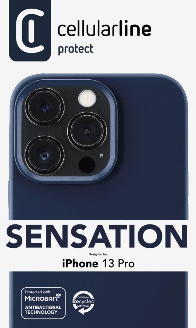 Cellularline Protective silicone cover Sensation for Apple iPhone 13 Pro, blue