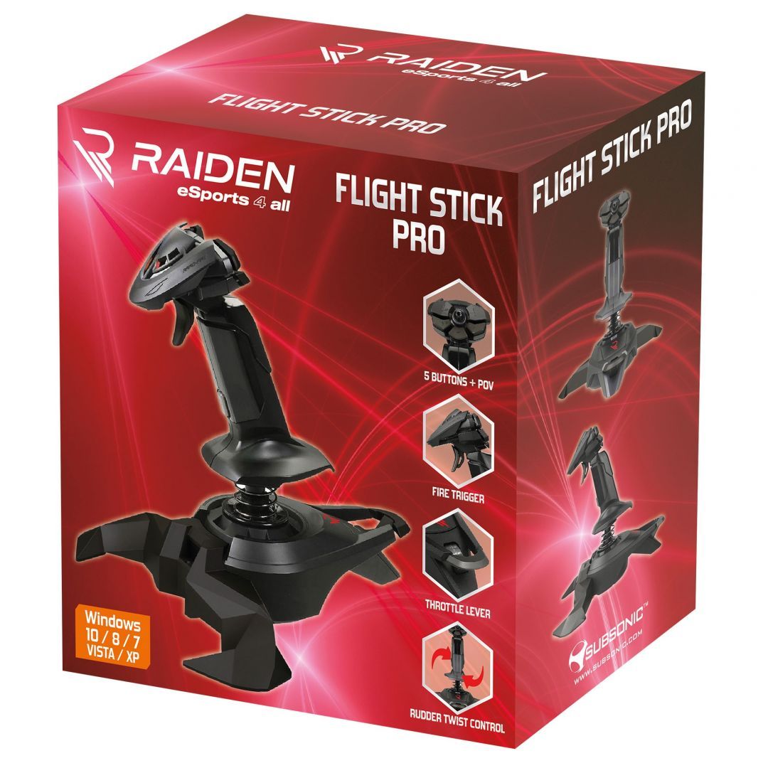 Subsonic Raiden PC Flight Simulator Joystick Black