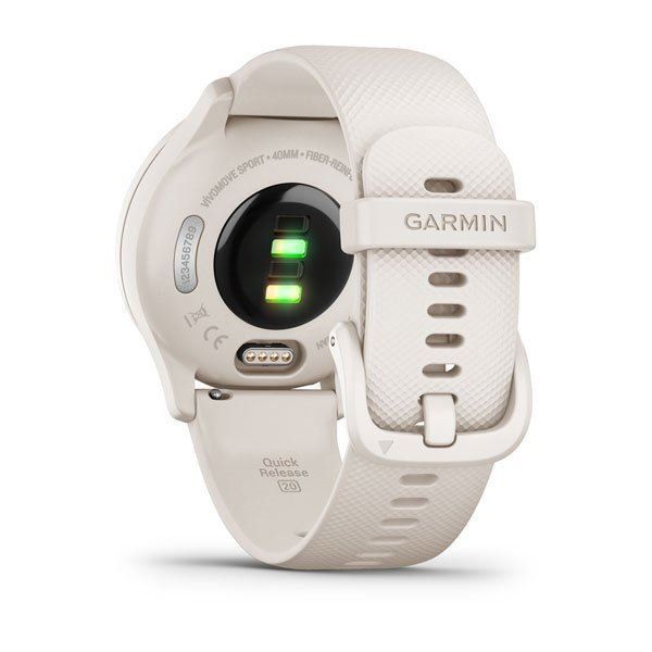 Garmin Vivomove Sport Rose Gold Aluminum Case with White Silicone Band