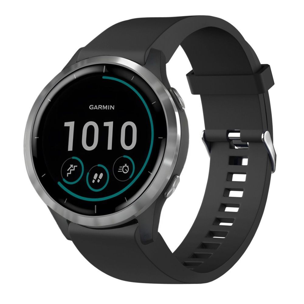 FIXED Szilikon szíj Garmin QuickFit okosórához 20mm, fekete