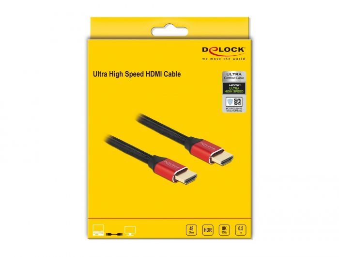 DeLock Ultra High Speed HDMI 8K 60Hz 0,5m Red