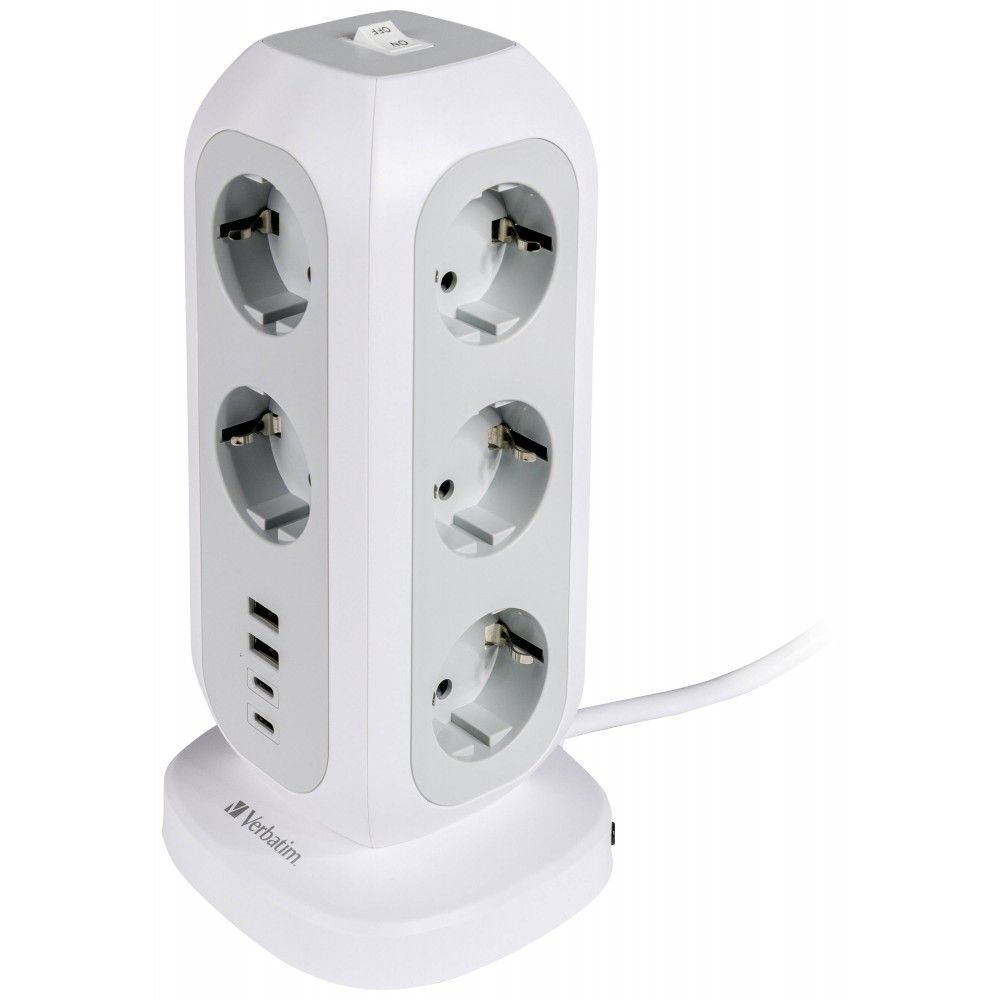 Verbatim EU Multi Plug Power Tower EUPT-01 Túlfeszültségvédő 11DIN White