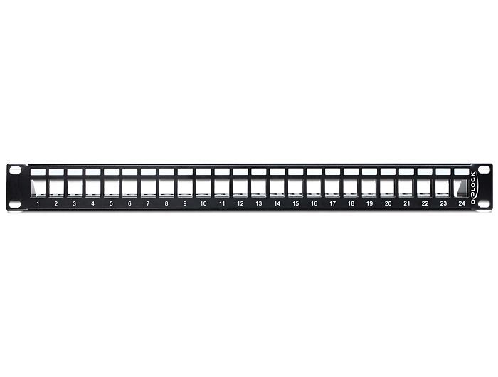 DeLock 19″ Keystone Patch Panel 24 Port Black