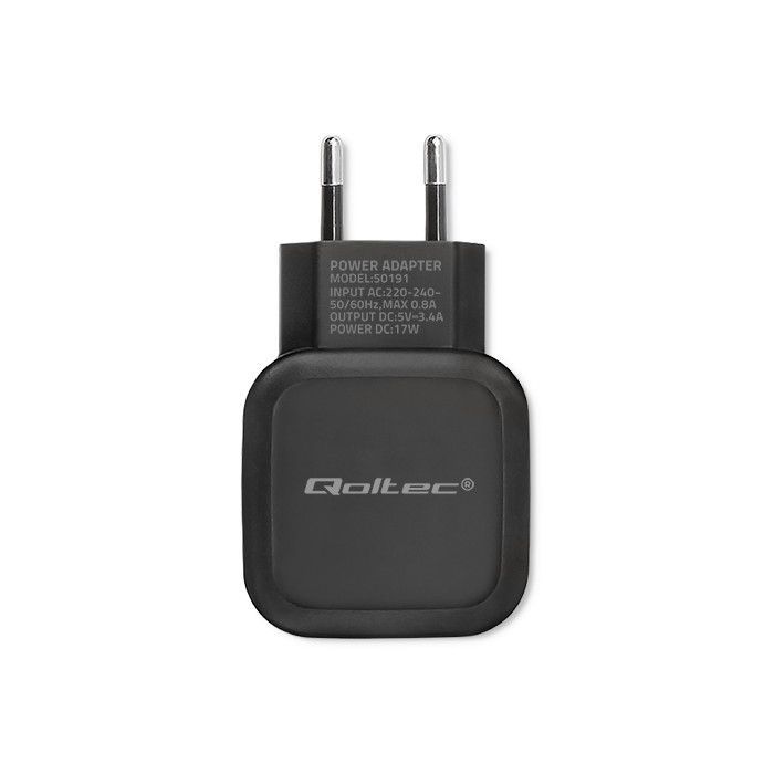 Qoltec 17W Mobile Device Charger Black