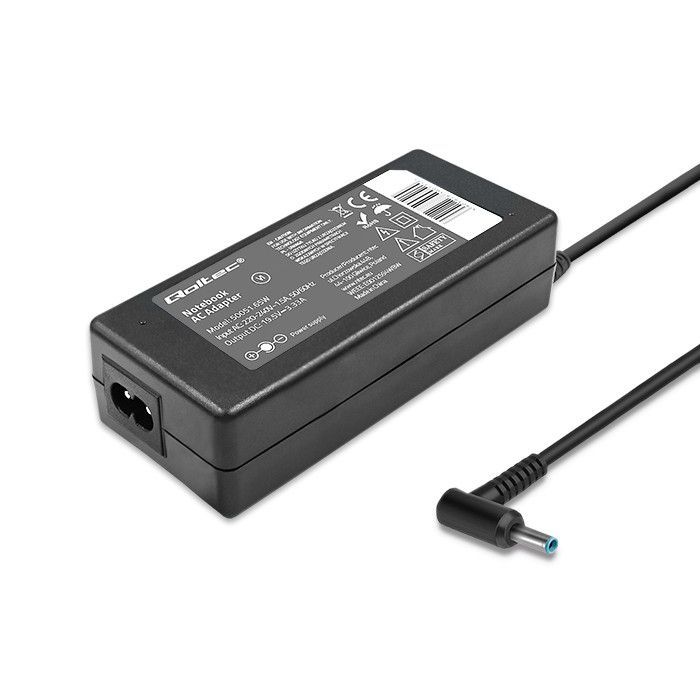 Qoltec 65W Power Adapter for HP Black