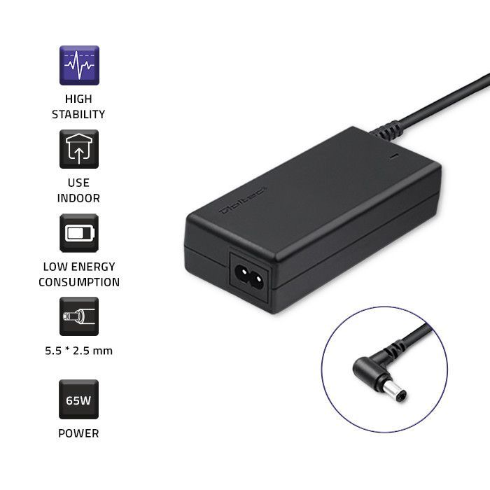 Qoltec 65W Power Adapter for Acer Black