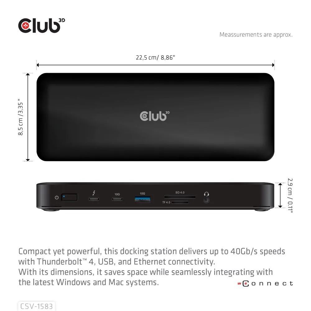 Club3D CSV-1583 Thunderbolt4 16-in-1 Dockingstation