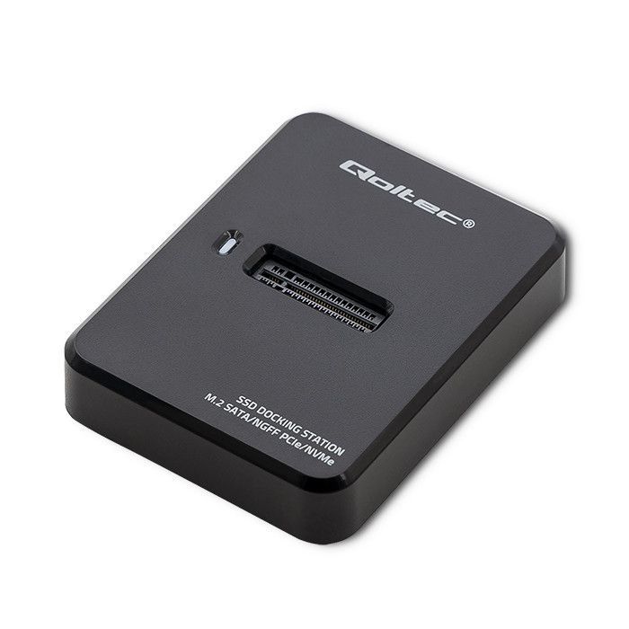 Qoltec USB3.1 M.2 SATA/NVMe Docking Station Enclosure Black