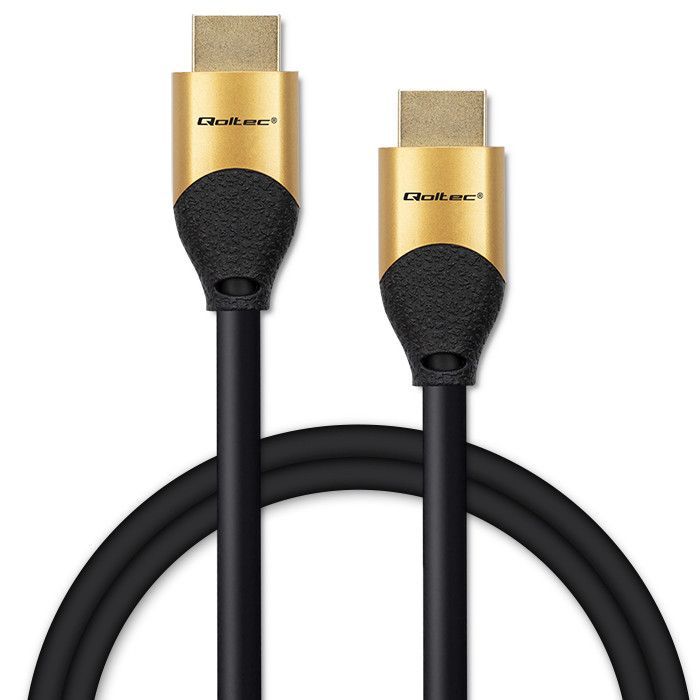 Qoltec HDMI to HDMI v2.1 Ultra High Speed 8K/60Hz Gold Cable 2m Black