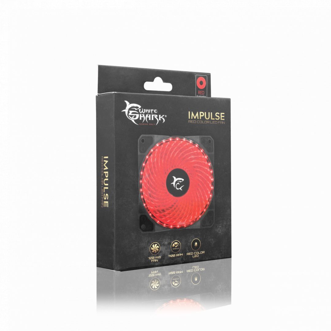 White Shark Impulse LED Fan Red