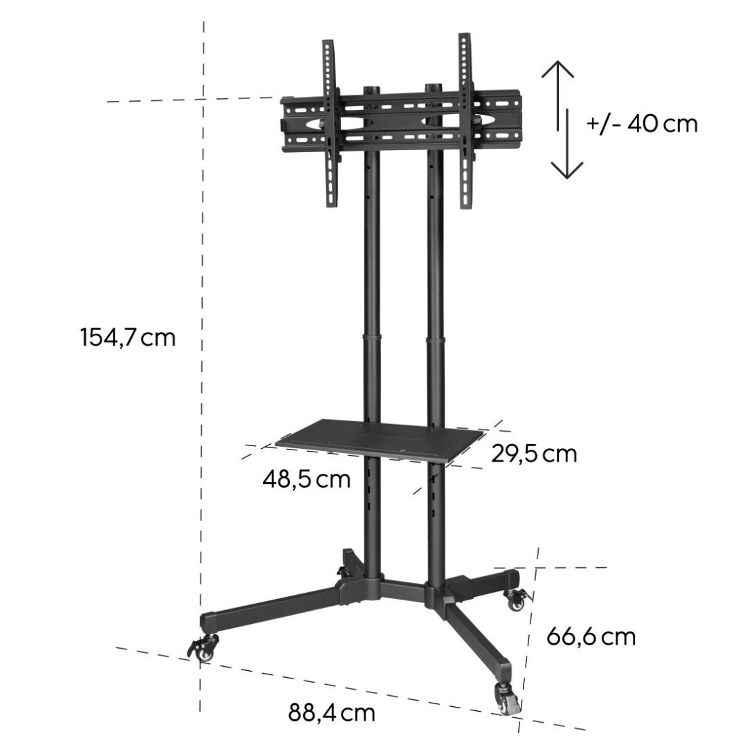 Hama FITV Trolley Gurulós Fali tartó 32"-75" Black