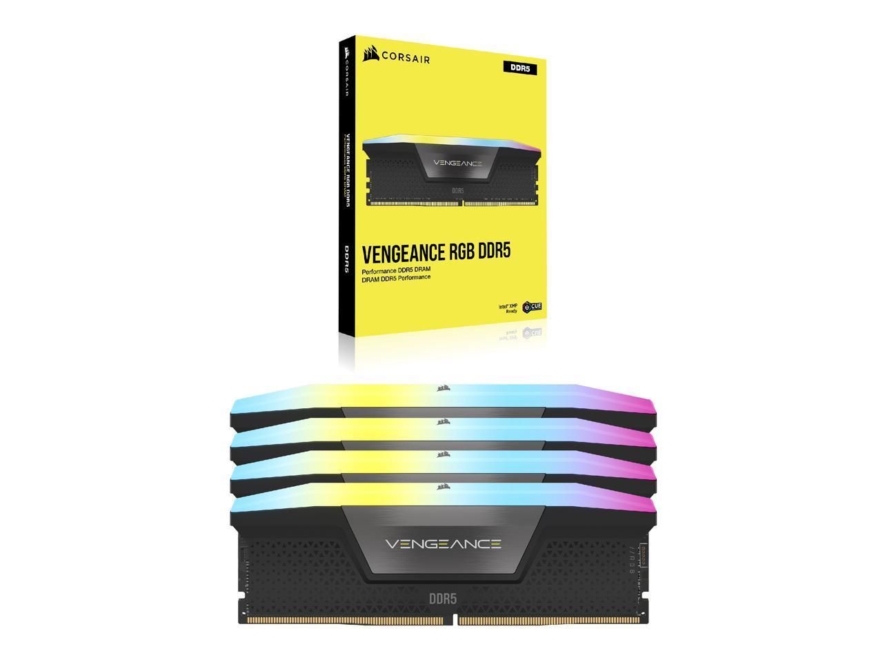 Corsair 64GB DDR5 5600MHz Kit(4x16GB) Vengeance RGB Black