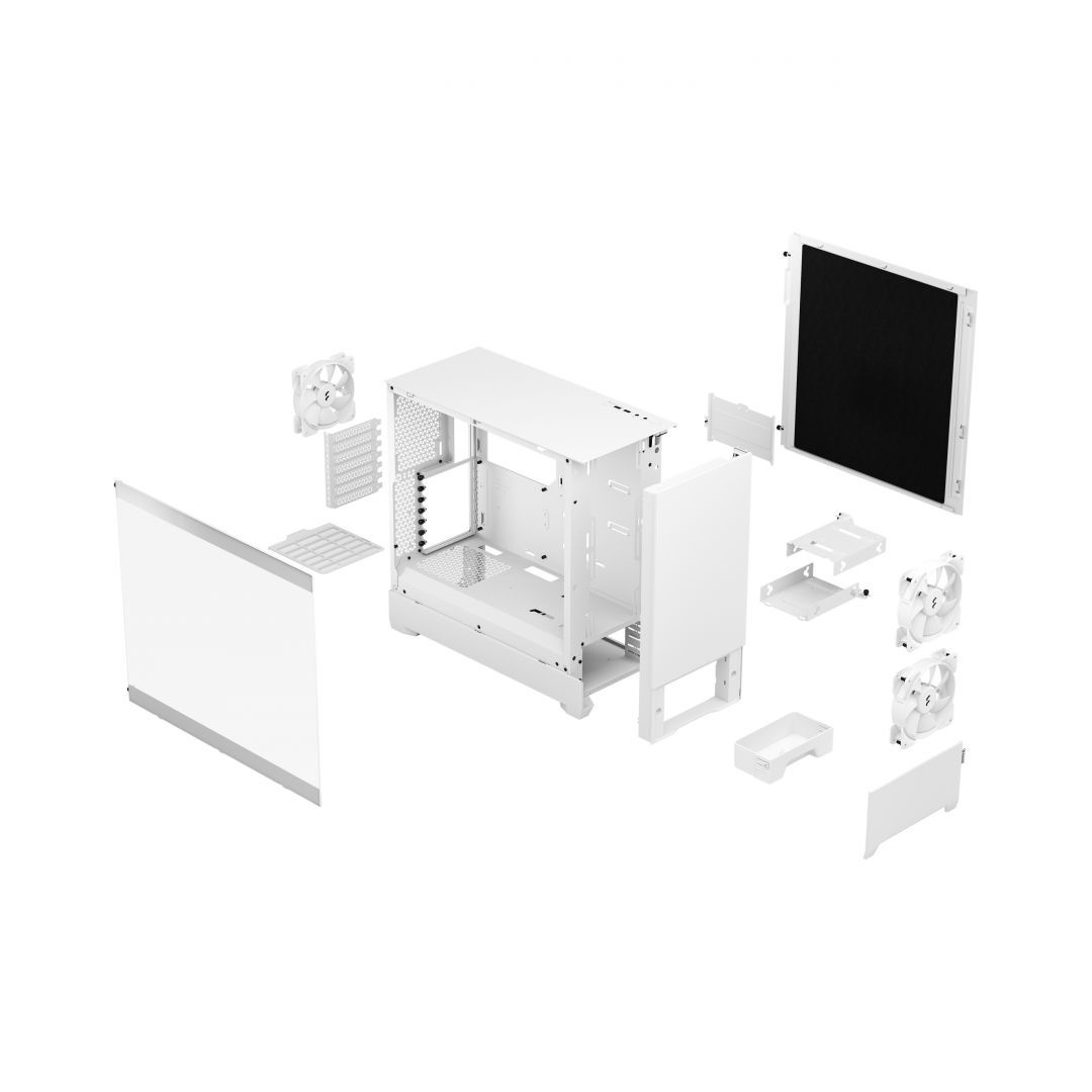 Fractal Design Pop Silent Tempred Glass White