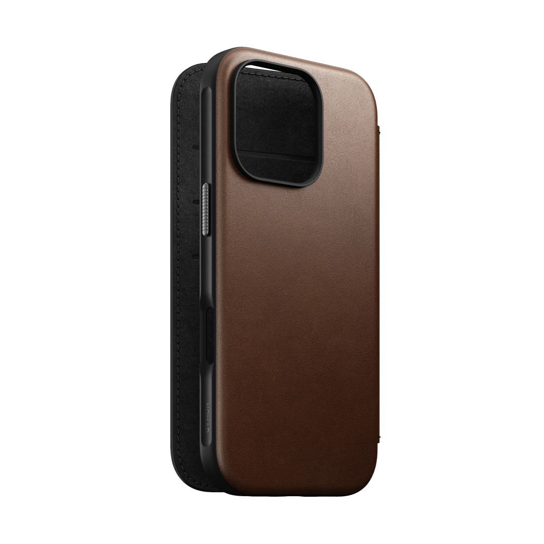 Nomad Modern Leather Folio iPhone 16 Pro Brown