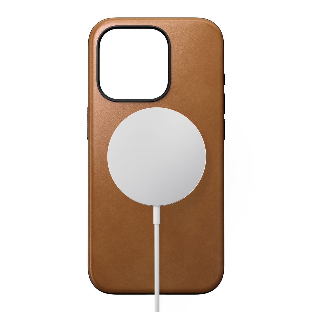 Nomad iPhone 15 Pro Modern Leather Case English Tan