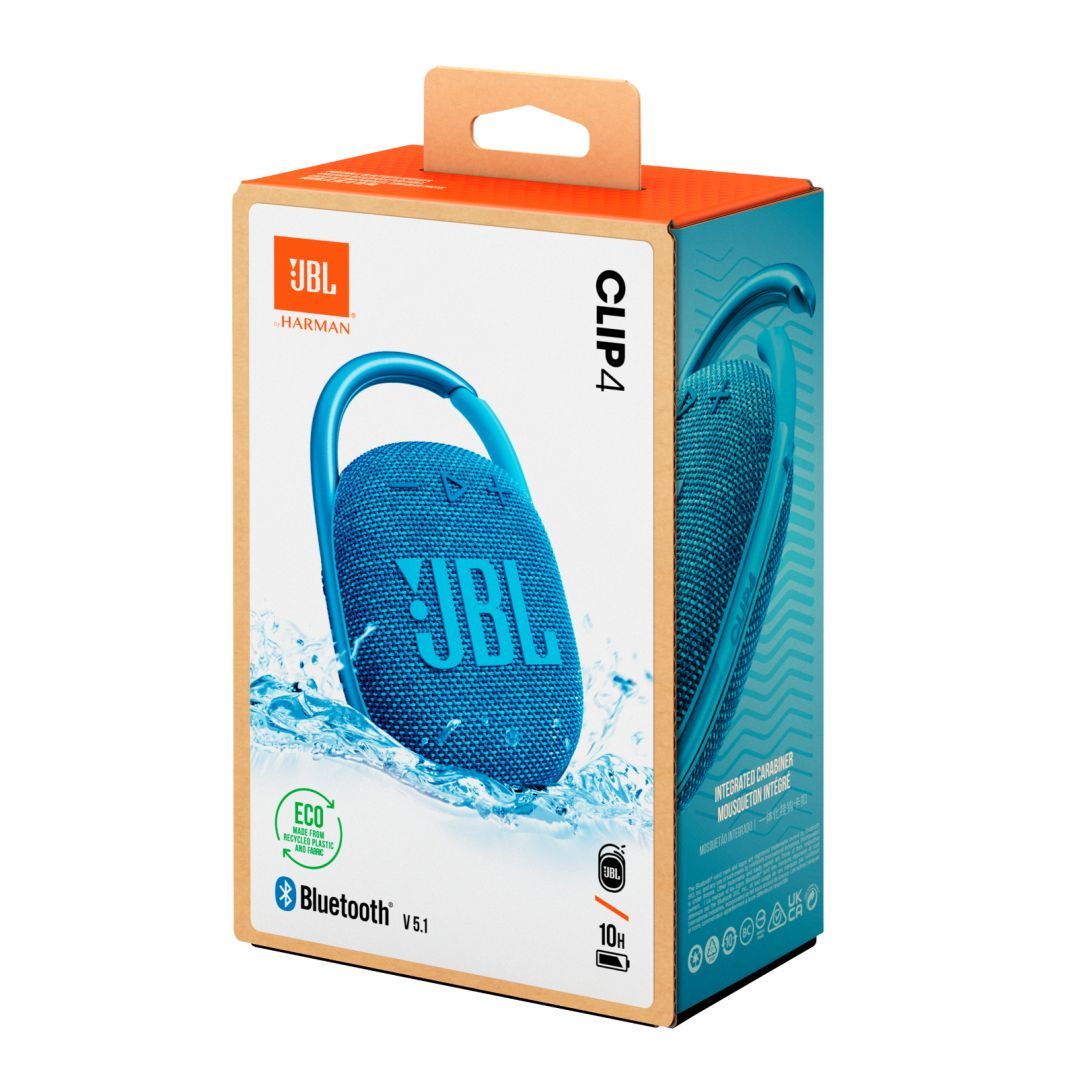 JBL Clip4 Eco Bluetooth Ultra-portable Waterproof Speaker Blue