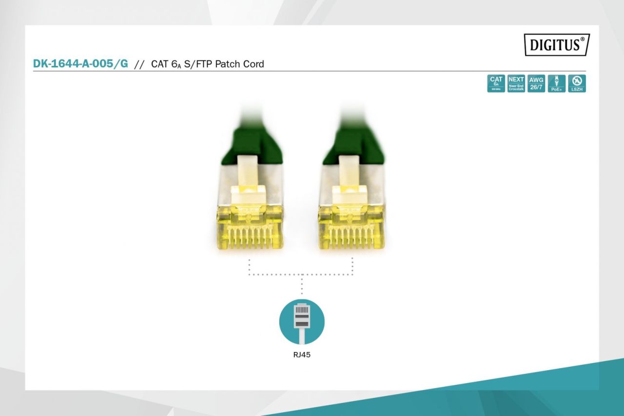 Digitus CAT6A S-FTP Patch Cable 0,5m Green