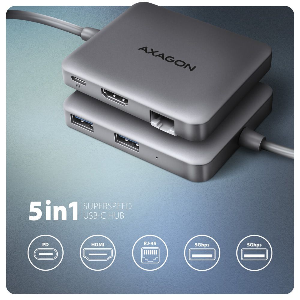 AXAGON HMC-5HL USB-C 5Gbps SuperSpeed 5in1 hub