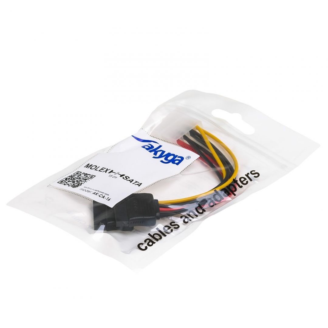 Akyga AK-CA-16 Adapter Molex / 2x SATA