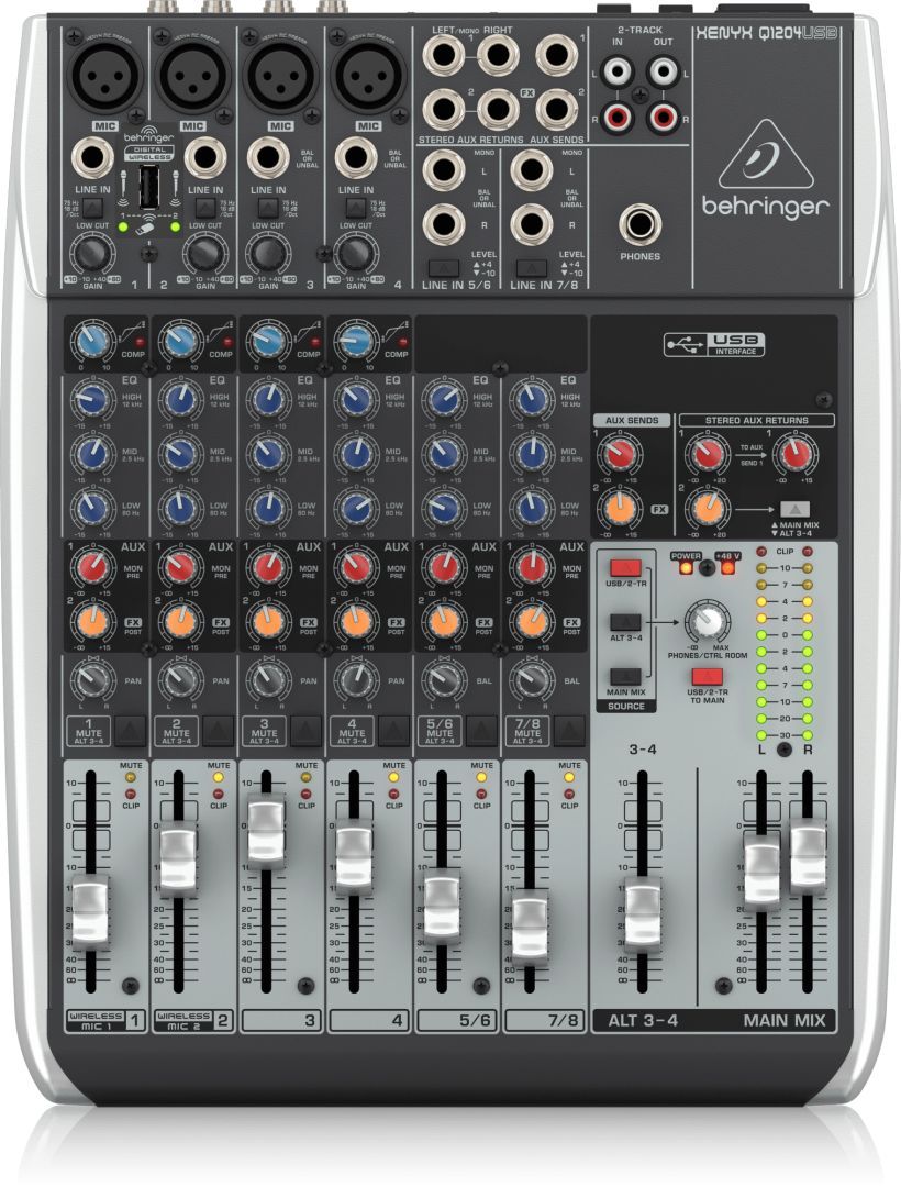 Behringer Q1204USB Keverőpult Silver/Grey