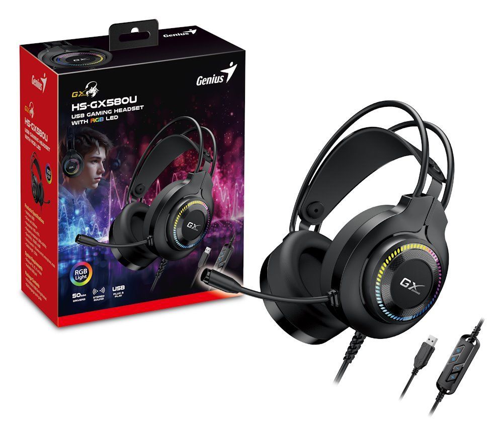 Genius HS-GX580U Gaming Headset Black