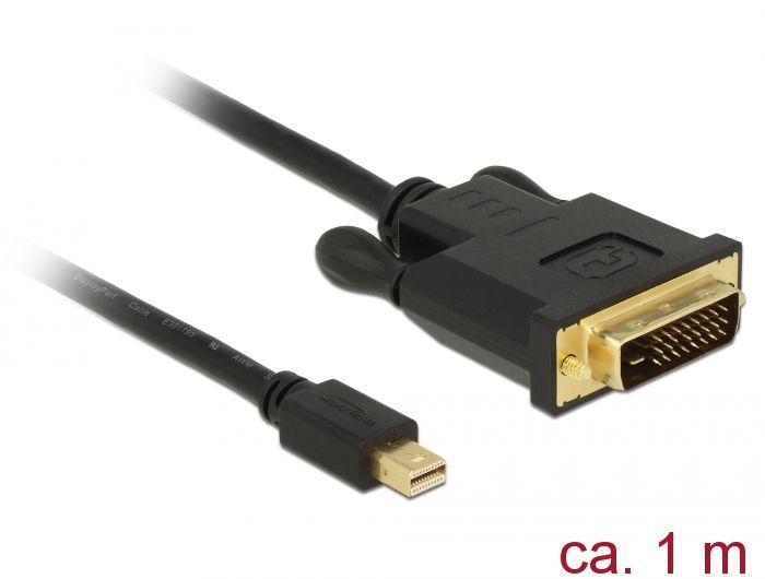 DeLock Mini Displayport 1.1 male > DVI-D (Single Link) male 1m Cable