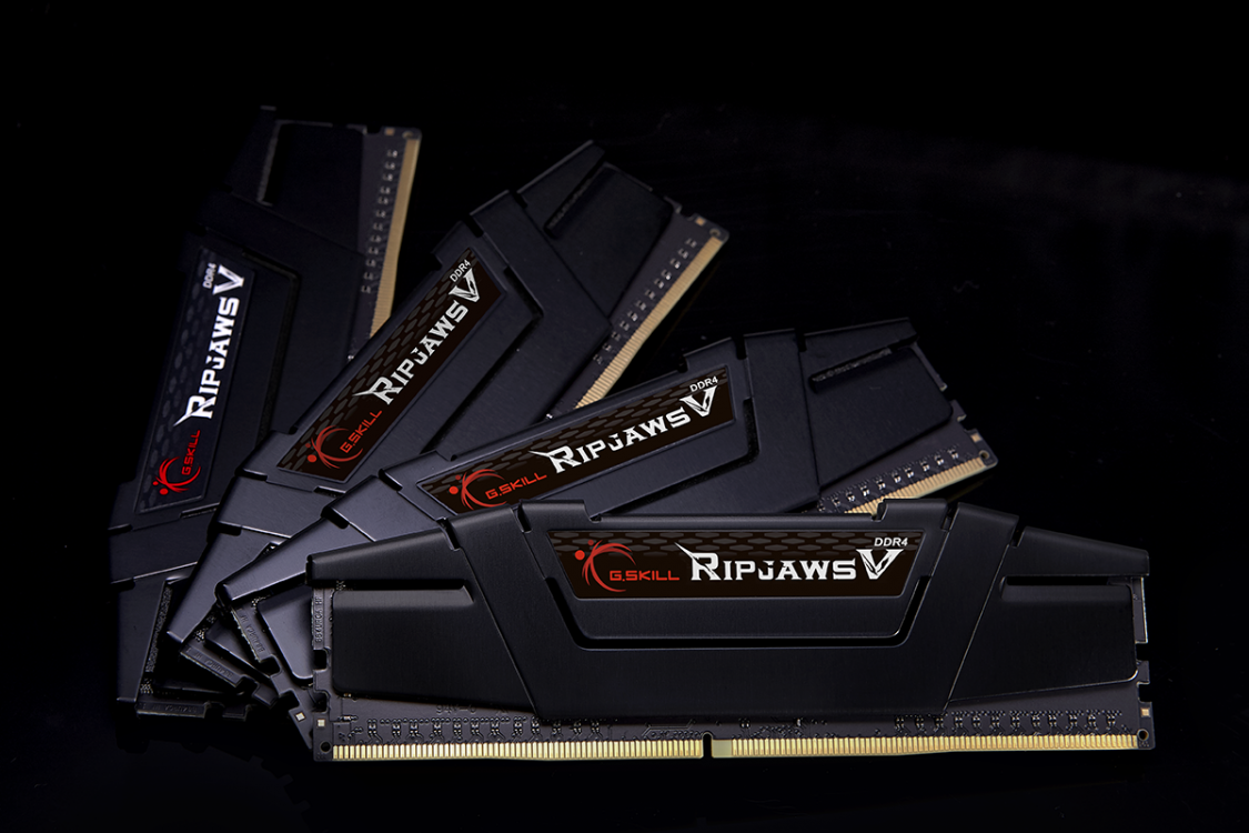 G.SKILL 64GB DDR4 3200MHz Kit(4x16GB) RipjawsV Black